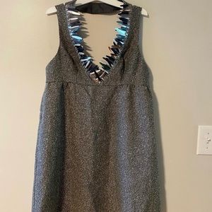 Anna Sui Gray Empire Dress Size Medium NWT